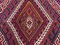 Alfombra Kilim turca vintage en rojo, beige y beige de lana cuadrada, años 60, Imagen 8