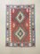 Vintage Turkish Colorful Red, Pink & Orange Wool Square Tribal Kilim Rug, 1960s 5