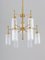 Swedish Chandelier in Brass and Glass by Holger Johansson for Westal, 1960s 3