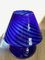 Blaue Mushroom Lampe im Stil von Murano, 1970er 4