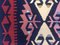 Tapis Kilim Vintage en Laine Rouge, Bleue, Rose et Noire, Turquie, 1960s 9