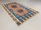 Tapis Kilim Vintage en Laine Bleue, Rose et Marron, Turquie, 1960s 4