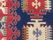 Vintage Turkish Blue, Red & Beige Wool Tribal Kilim Rug, 1960s 9