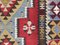 Vintage Turkish Blue, Red, Black & Beige Wool Tribal Kilim Rug, 1960s, Image 6
