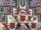 Vintage Red, Pink & Blue Square Tribal Kilim Rug, 1960s, Image 5