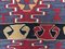 Vintage Red, Pink & Blue Square Tribal Kilim Rug, 1960s, Image 6