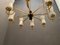 Large Brass Chandelier with Opaline Glass Shades from Stilnovo, 1950s, Image 7