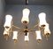 Large Brass Chandelier with Opaline Glass Shades from Stilnovo, 1950s, Image 2