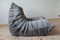 Set of Elephant Grey Velvet Togo Lounge Chair and Pouf by Michel Ducaroy for Ligne Roset 7