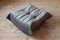 Set of Elephant Grey Velvet Togo Lounge Chair and Pouf by Michel Ducaroy for Ligne Roset 3