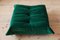 Bottle Green Velvet Togo Lounge Chair and Pouf by Michel Ducaroy for Ligne Roset, Set of 2 2