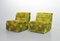 Gold-Green Velvet Dots Modular Lounge Sectional Sofa Set from Laauser, 1970s, Set of 6 19