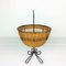 Rattan Basket on Black Metal Stand, 1950s 2