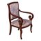 Empire-Style Carved Solid Mahogany Chair with Armrests, Late 19th Century, Image 1