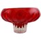 Large Murano Bowl on Foot in Red & Clear Mouth Blown Art Glass, 1960s 1
