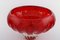 Large Murano Bowl on Foot in Red & Clear Mouth Blown Art Glass, 1960s 2