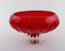 Large Murano Bowl on Foot in Red & Clear Mouth Blown Art Glass, 1960s 6