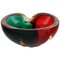 Italian Murano Bowl in Red and Green Mouth Blown Art Glass, 1960s, Image 1