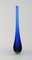 Große Italienische Murano Vase aus Mundgeblasenem Blauem Glas in Blau, 1960er 4