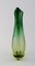 Italian Murano Vase in Green and Clear Mouth Blown Art Glass, 1960s 2