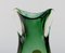Italian Murano Vase in Green and Clear Mouth Blown Art Glass, 1960s 3