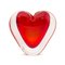 Murano Glas Sommerso Red & Clear Color Heart-Shaped Skulptur von Cenedese 1