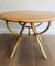 French Small Round Rattan Coffee Table with Wooden Top, 1970s 3