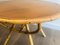 French Small Round Rattan Coffee Table with Wooden Top, 1970s, Image 5