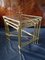 Mid-Century Brass & Glass Side Tables with Mirrored Frames by Maison Bagues for Maison Baguès, Set of 3 7