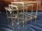 Mid-Century Brass & Glass Side Tables with Mirrored Frames by Maison Bagues for Maison Baguès, Set of 3 2