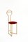 Joly IV Chairdrobe - Estructura de metal dorado lacado con asiento tapizado en rojo de terciopelo italiano, Imagen 1