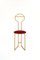 Joly IV Chairdrobe - Estructura de metal dorado lacado con asiento tapizado en rojo de terciopelo italiano, Imagen 2