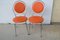 Chaises d'Appoint Orange, 1970s, Set de 2 3