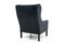 Black Leather Wingback Armchair, 1950s 11
