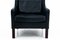 Black Leather Wingback Armchair, 1950s 2