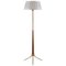 Mid-Century Scandinavian Floor Lamp in Brass and Wood, 1950s 1