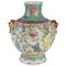 Vaso in porcellana decorata con pergamene floreali, anni '60, Immagine 1