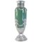 19th Century Celadon Vase in Faience, Silver-Plate & Silver Leaf 1