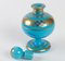 Antike Parfümflasche in türkisblauem Opalglas 6