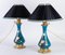 Antique Porcelain and Brass Gilt Lamps, Set of 2 10