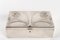 Art Nouveau Silvered Metal Box with Satin Furnished Interior, 1910 4