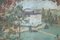 Olio su tela del castello delle Marche en Nievre, anni '50, Immagine 3