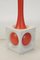 Mid-Century Painted Orange and White Wood Table Lamp, 1960s 2