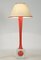 Lampe de Bureau Mid-Century en Bois Peint en Orange et Blanc, 1960s 5