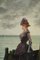 Peinture à l'huile Elegant Woman at the Ocean Side on Canvas Painting par Leon Breton 3