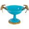 Copa de vidrio opalino antiguo en azul turquesa, Imagen 1
