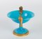 Antike Tasse aus türkisblauem Opalglas in Bronze-Optik 6
