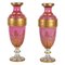 Opaline Moser Vases Lined with White and Pink Opaline, Set of 2 1