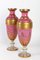 Opaline Moser Vasen mit weißem & rosafarbenem Opalglas, 2er Set 2