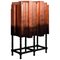 Solid Mahogany, Copper Leaf Veneer & Lacquer Bar Cabinet 1